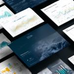 Multiple modern analytics dashboards arranged on a dark background